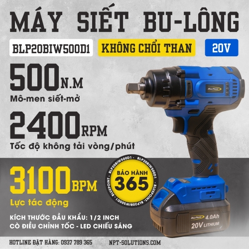 Máy Siết Bu-Lông Blue-Point 500N.m Dùng Pin 20V - Chính Hãng - BLP20BIW500D1