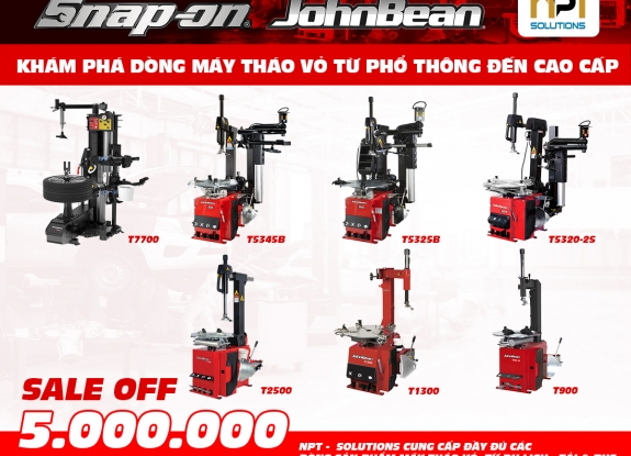 Khám phá dòng máy tháo vỏ JohnBean: T900 – T2500 – T5320-2S – T7700 | Giải pháp thiết bị dịch vụ lốp ô tô cho mọi gara