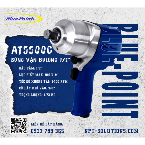 Súng Siết Bu-lông  1/2 inch 910 N.m Blue-Point - Hàng Chính Hãng (AT5500C)